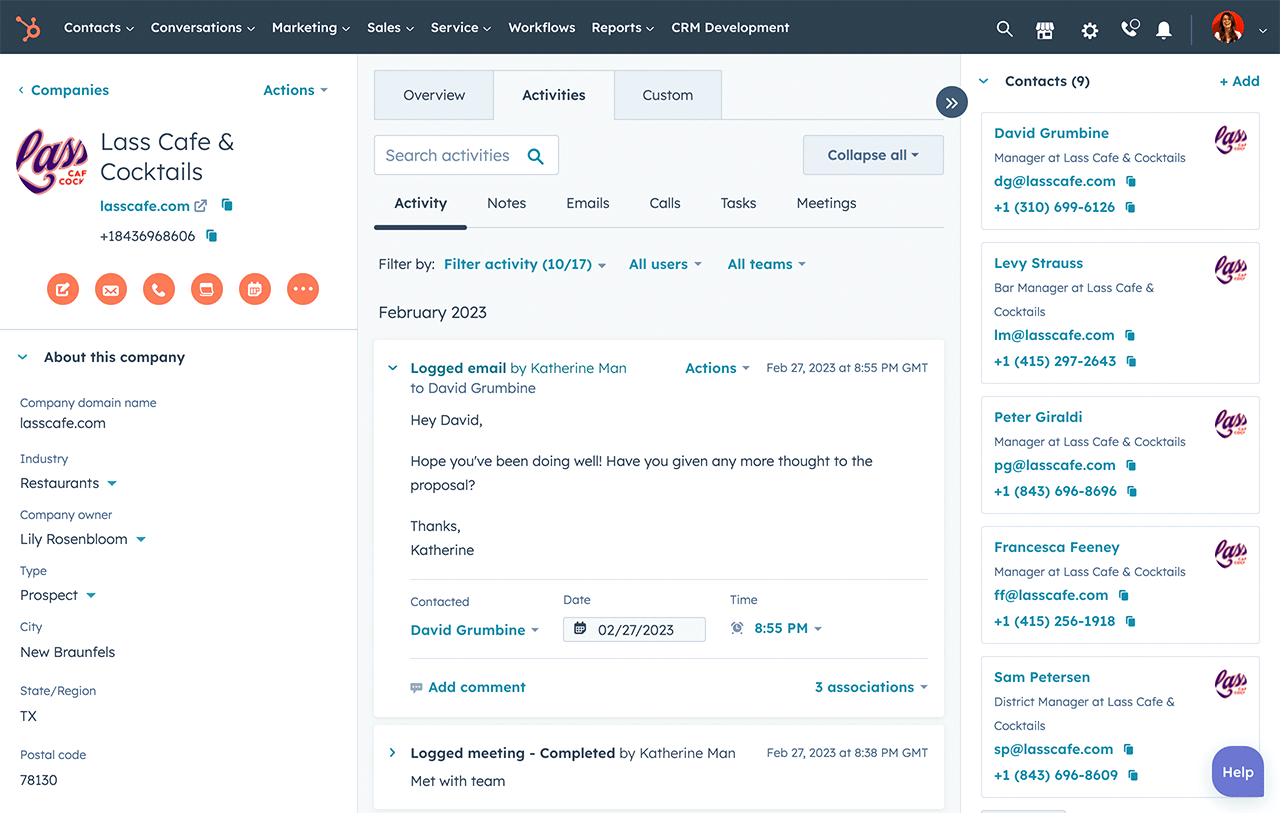 HubSpot CRM screenshot & Video